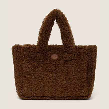 【韓国人気】ビッグサイズモコモコパディングバッグ Big Bear Padding Bag シアリング キルティングバッグ トートバッグ