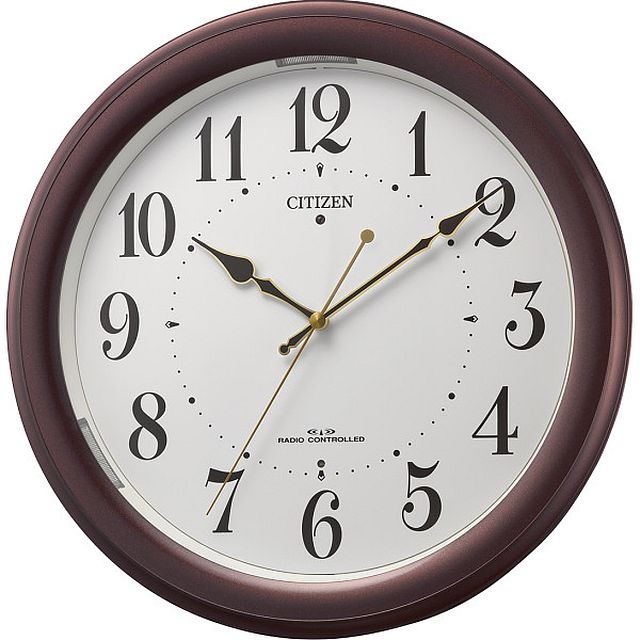 夜間自動点灯ライト付電波掛時計 4MYA36-006