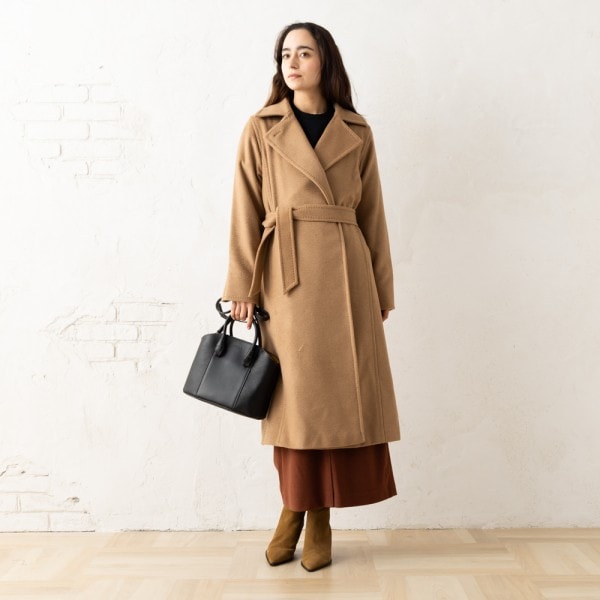 コート マニュエラ ベルト付き ブラウン レディース 2421016012600 001