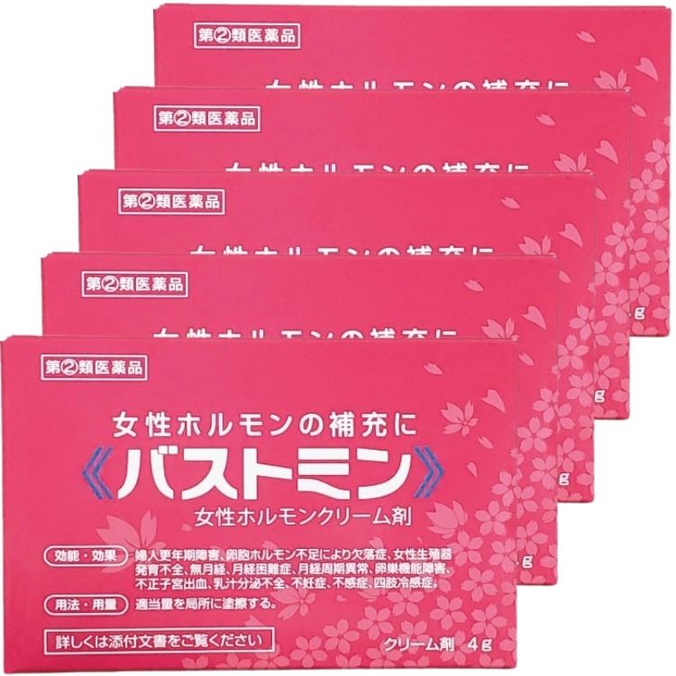 指定第2類医薬品 5個セット 大東製薬 バストミン 4g 女性ホルモンクリーム剤 11,389円