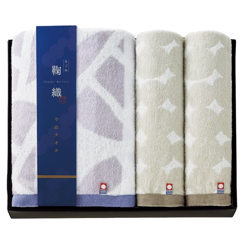 今治 なごみ鞠織 バスタオル&フェイスタオル2P