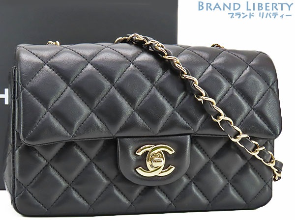 新品同様シャネルCHANELミニマトラッセ20ミニクラシックハンドバッグチェーンショルダーバッグブラックゴールド金具A69900