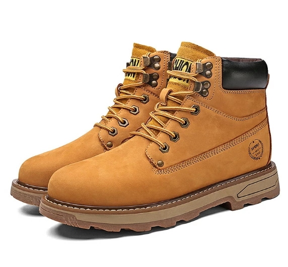 メンズ ワークブーツ 防水 滑り止め カジュアル ハイカット革靴 レースアップ レザー ショートブーツ 男性用