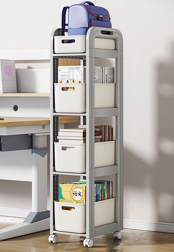 GEVVNSS 書類棚 収納棚 収納ラック デスク整理 ファイルワゴン サイドワゴン デスク下 収納 押し入れ収納 キッチン 棚 押し入れ収納ラック ワゴン キャスター付き 組立式 隙間 プラスチック
