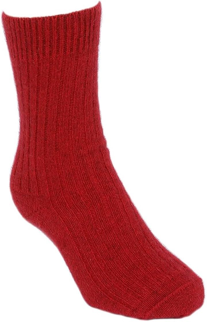 ポッサムメリノ カジュアルリブソックス 登山用靴下 ウール靴下 ウールソックス 暖かい靴下 男女兼用 防寒 アウトドア スキー キャンプ スポーツソックス( レッド, L)
