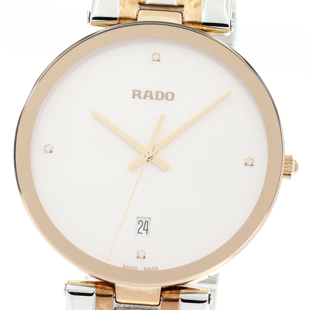 ラドー RADO R48868723 フローレンス デイト 4Pダイヤ クォーツ メンズ _903799【中古】