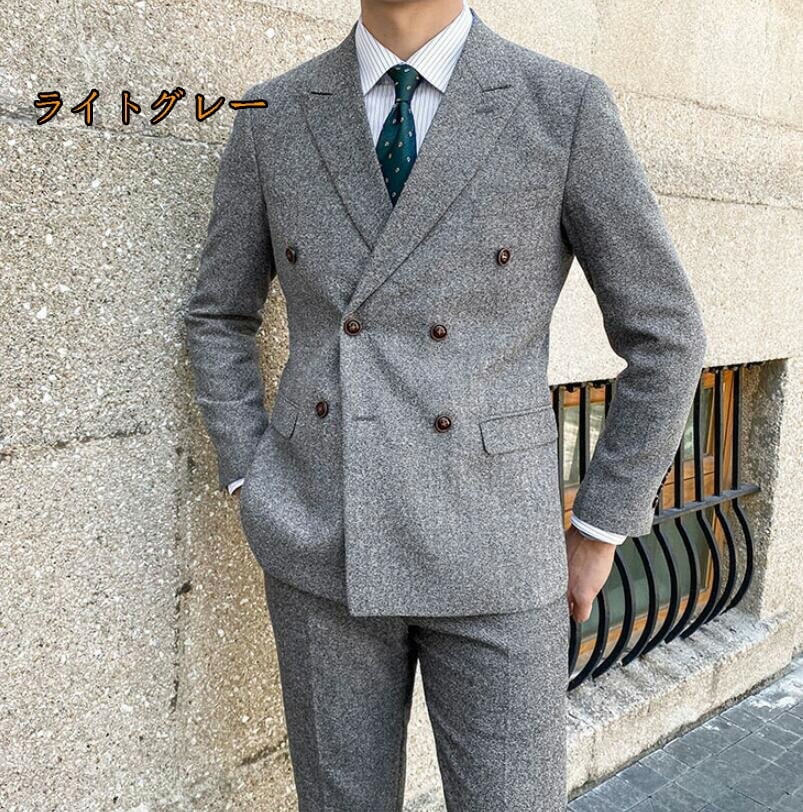 大安売りスーツ 洋服 紳士用 ストライプ 通勤 2点セットアッフスーツ 韓国風 カジュアル 結婚式 メンズスーツ オシャレ 成人式 スリムスーツ ビジネス 出演 司会 スリーピーススーツ 花婿の