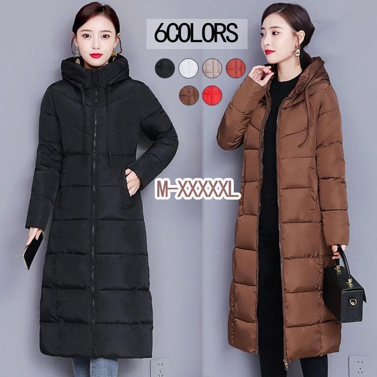 ダウンコート レディース ロング 大きいサイズ 軽量 アウター 中綿コート カジュアル 厚手 ダウンジャケット ベンチコート フード付き 暖かい 体型カバー
