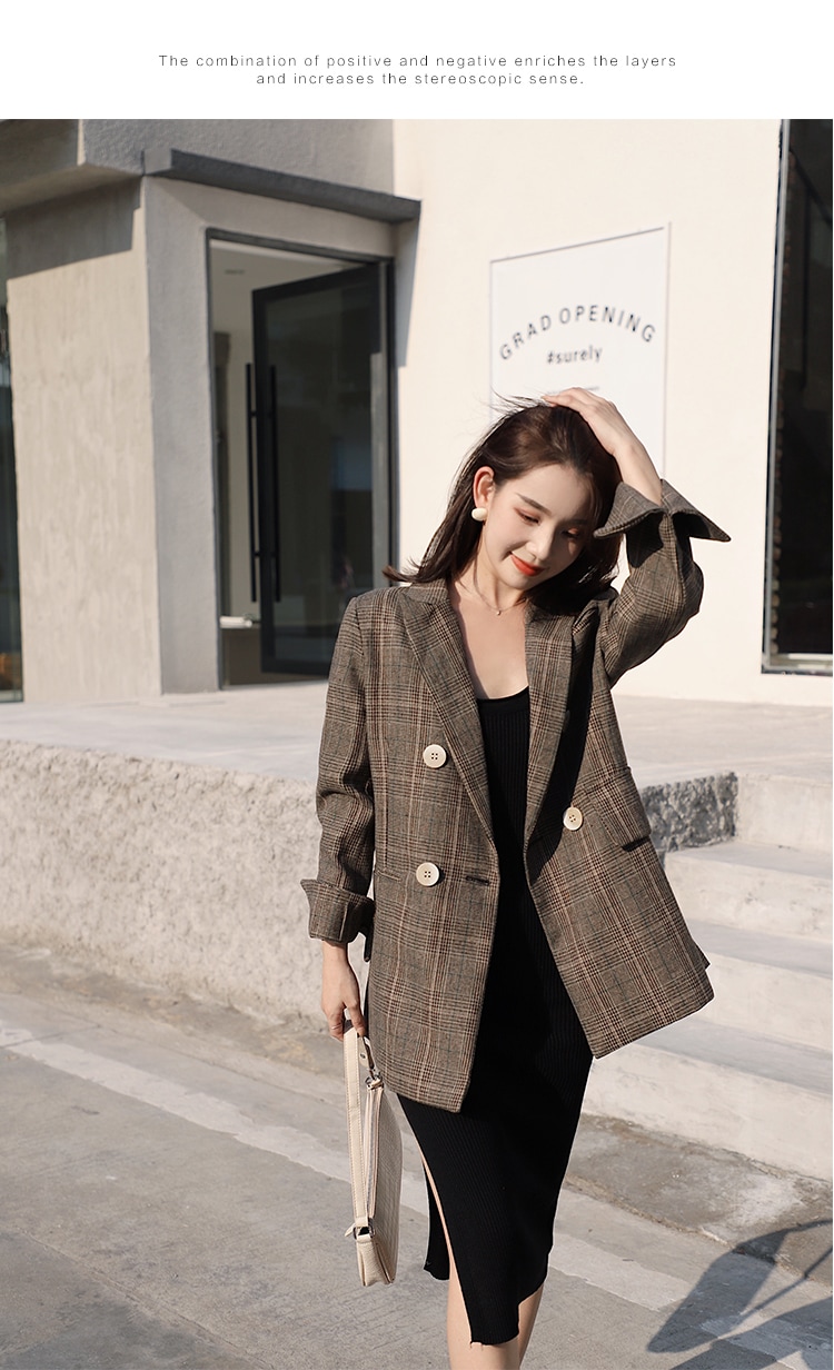 暖かいツイード通勤スーツ　冬季新品