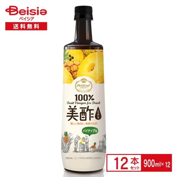 美酢 パイナップル900ml×12本／CJ FOODS ミチョ 希釈 飲むお酢 のむお酢 健康酢 果実 パインアップル 発酵 韓国 送料無料