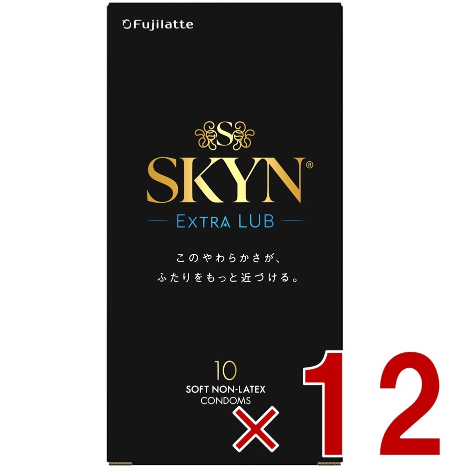 不二ラテックス コンドーム SKYN EXTRA LUB 10個入り スキン プレミアム 避妊具 ゼリー付き アイアール エキストラ 12個