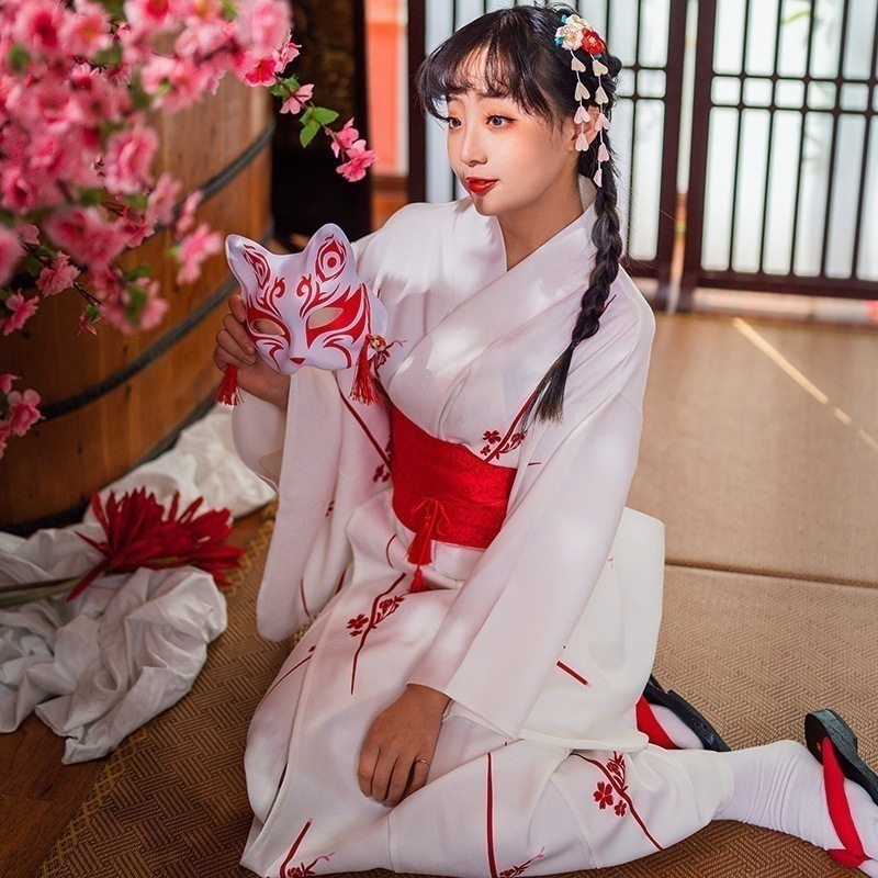 新作コスプレ変装仮装イヴェント用品スリーパーティーハローウイン改良和风日系コートソフト妹デジタルプリント着物女日本式个人写真撮影ダンス