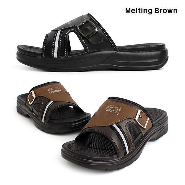 男性クッションスリッパバックルオフィスシューズ3.5cm