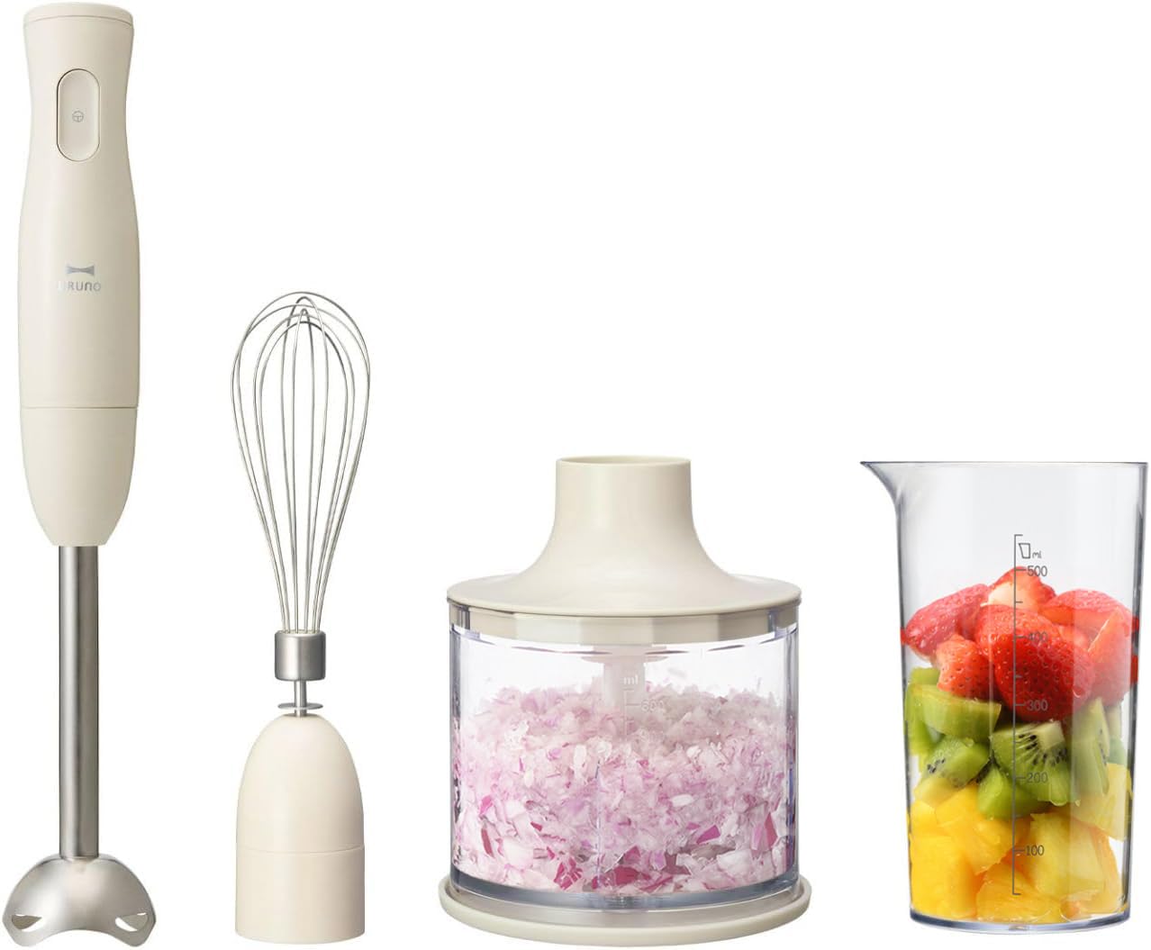 BRUNO ブルーノ マルチスティックブレンダー 離乳食 1台5役 (混ぜる つぶす 刻む 砕く 泡立てる) アイボリー ギフト プレゼント お祝い 人気 キッチン家電 ミキサー フードミキサー フー