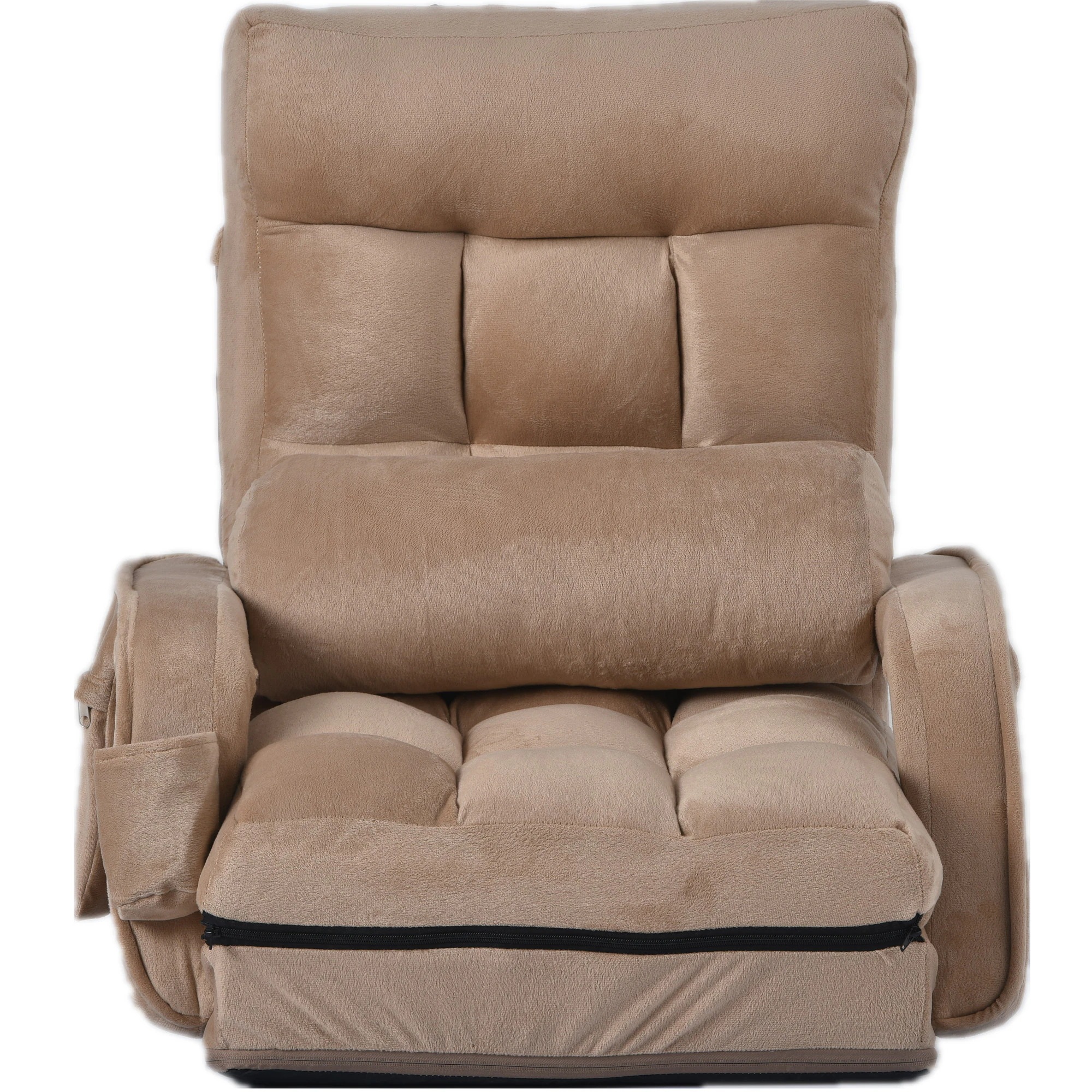 1220座椅子 リクライニング 14段ギア リクライニングチェアー ファブリック 座イス おしゃれ 椅子 チェアー いす イス コンパクト【ベージュ】