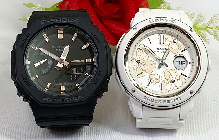 恋人たちのGショック　ペアウォッチ G-SHOCK BABY-G カシオ 2本セット アナデジ GMA-S2100-1AJF BGA-150FL-7AJF　お揃い 新品 手書きします　人気