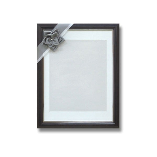 葬儀額 遺影額 ( 黒しんじゅ ) 前面：無反射ＰＥＴ 寸巾パール リボン付き 日本製 仏事用額 額縁 額 フレーム