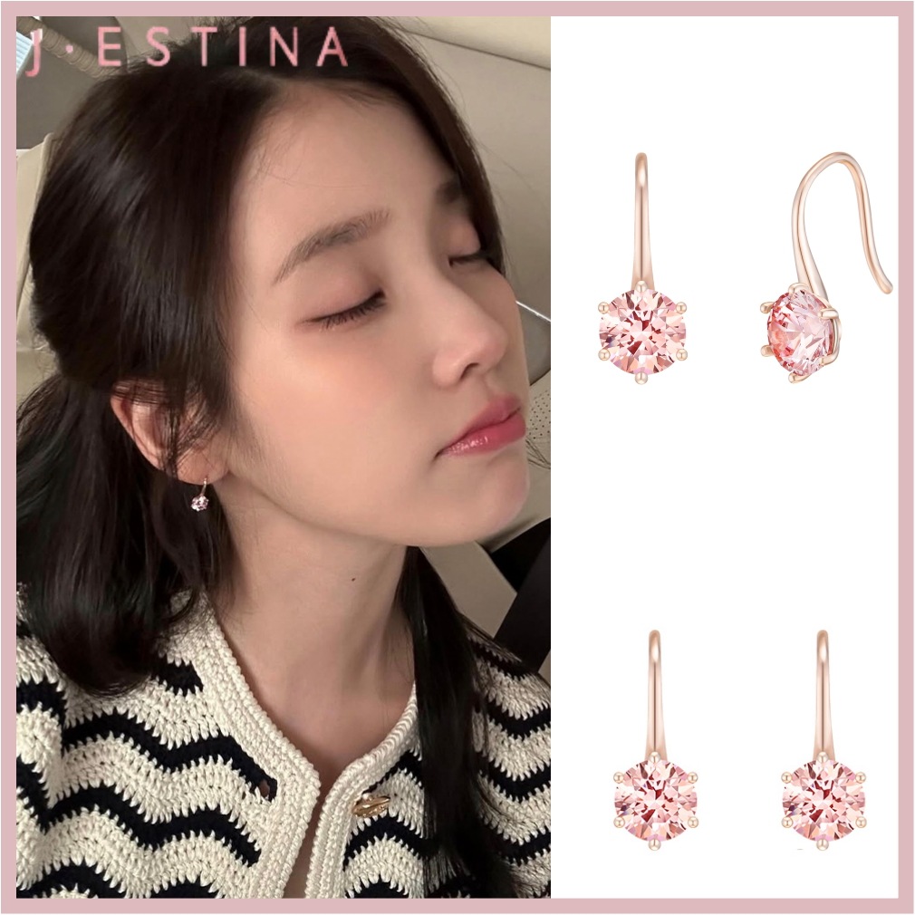 ピンク ストーン 1粒 フック ピアス 韓国 レディース アクセサリー プレゼント 結婚式 お呼ばれ 金属アレルギー対応 金アレ シルバー925 記念日 誕生日 卒業式 お歳暮