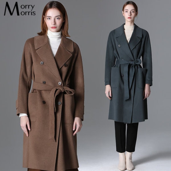 LEOT クラシック ベルテッド ハンドメイド ウールコート