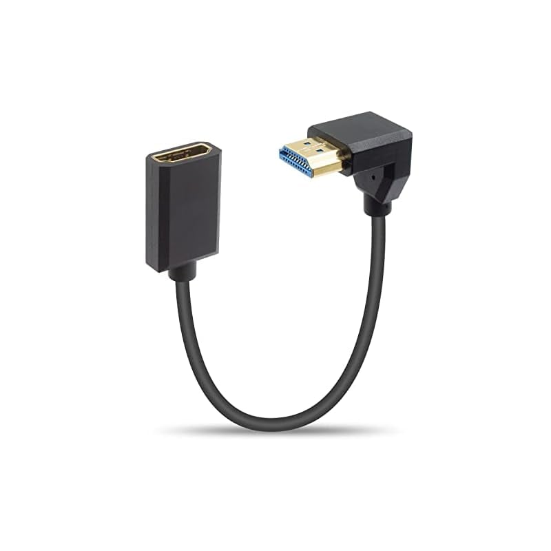 Duttek 8K 90度 HDMI延長ケーブル 48GbpsL字型HDMI 2.1ケーブル下向き極薄ダウンアングルHDMIオスメスケーブル テレビ/XboxPS5ノートパソコン用 1Ft/3