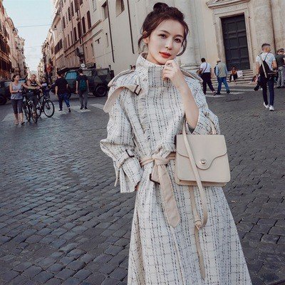 チェスターコート レディース コート 定番スタイル チェック柄 トレンチコート ベルト付 ロング丈 秋冬 アウター チェスターコート レディース コート 定番スタイル チェック柄 トレンチコート ベルト付 ロング丈 秋冬 アウター