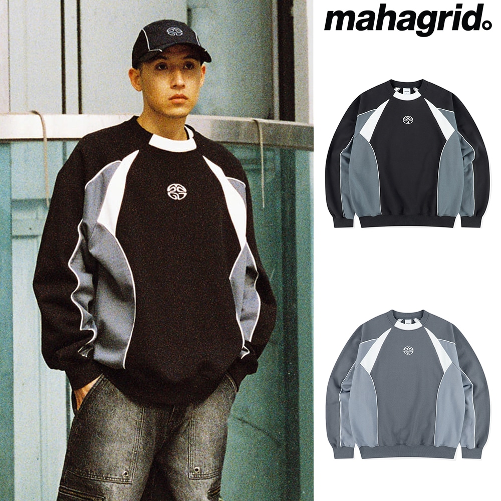 [mahagrid] TRACK PIPING SWEATSHIRT