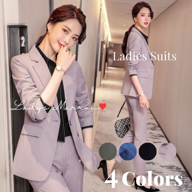 【即納】ビジネススーツ パンツスーツ レディース 上下 レディーススーツ 大学生 かっこいい 女性スーツ リクルートスーツ 就活スーツ 黒スーツ 紺スーツ セットアップスーツ スーツ 韓国 無地 3点 13,148円