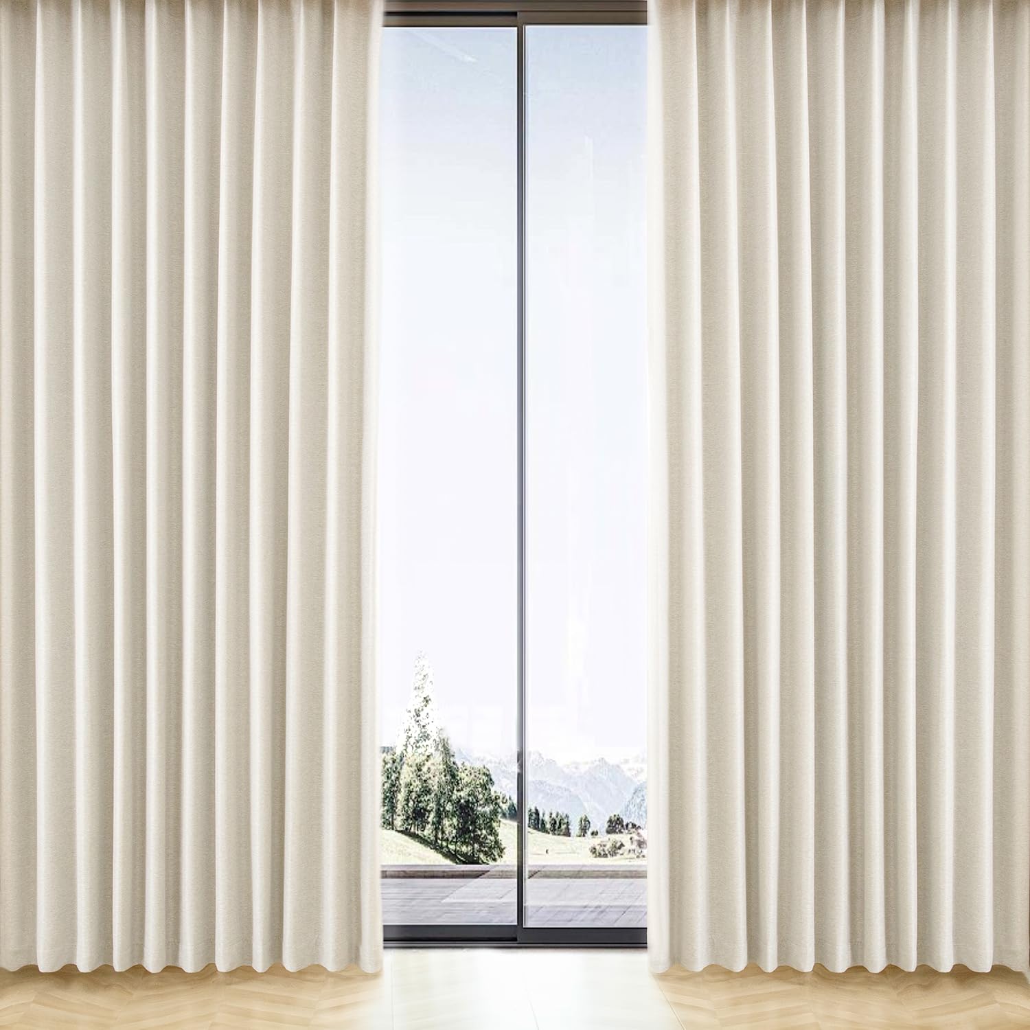 AIFY 防炎 カーテン 遮光 2枚組 セット 2級遮光 寝室 リビング用 UVカット 断熱 保冷 保温 遮熱 防寒 防音 ドレープカーテン 形態記憶加工済み 冷気遮断 省エネ 節電対策 厚手 無地