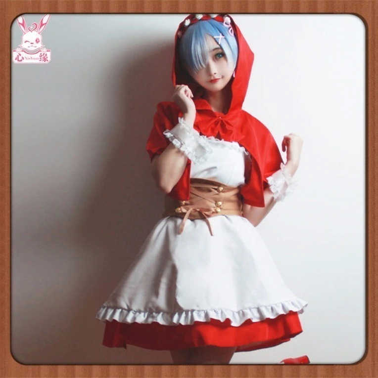 ゼロから始める异世界生活ラムレムレム赤ずきんcos服セットレディースかつら