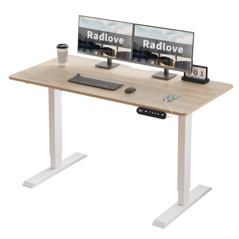 Radlove デスク 昇降式 パソコンデスク ゲーミングデスク 机 電動昇降式スタンディングデスク パソコンラック PCデスク 高さ調節可能 メモリー機能付き 幅140CM×奥行60CM 高さ69~