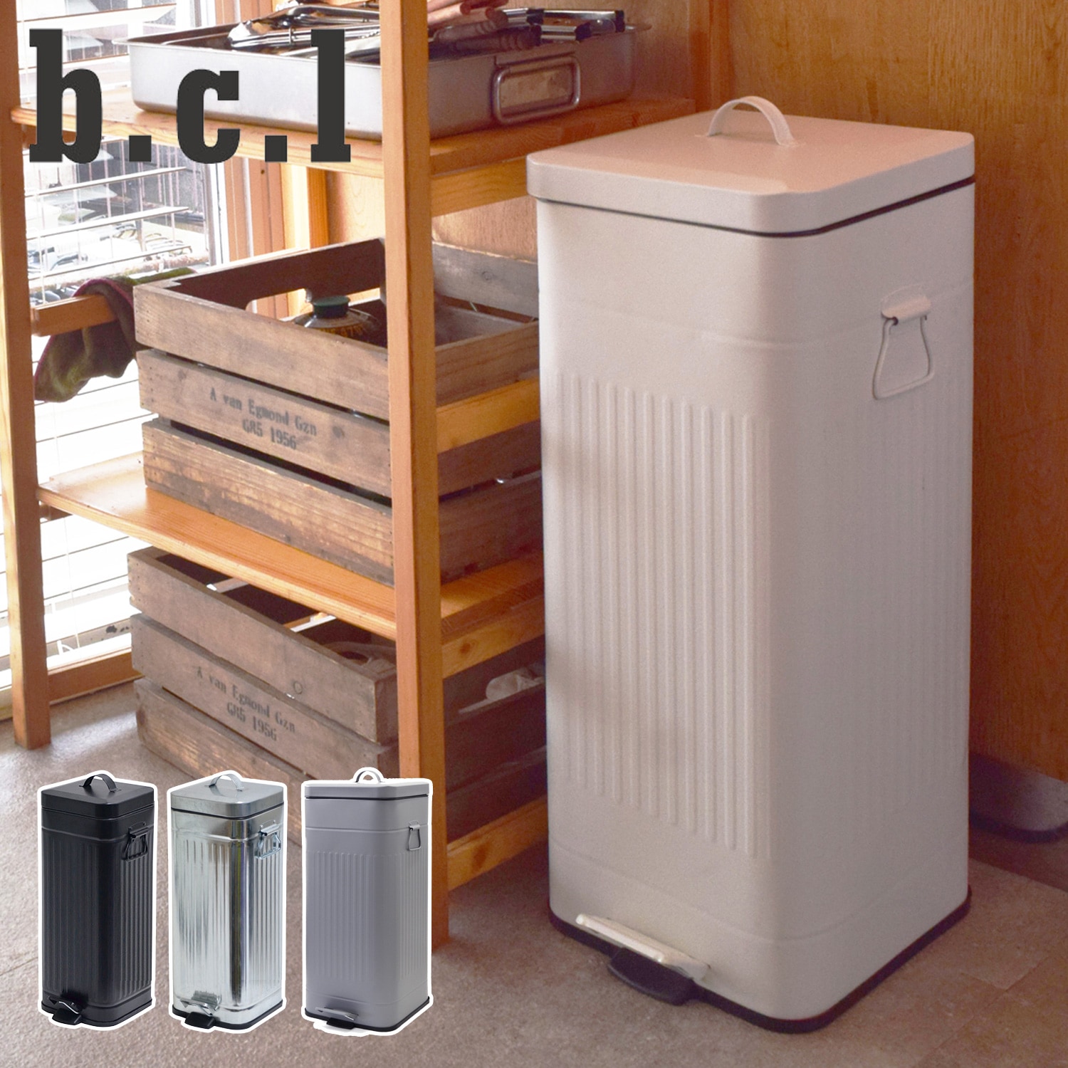 ビーエル ゴミ箱 ダストボックス ふた付き スリム 30L ガルバ 879