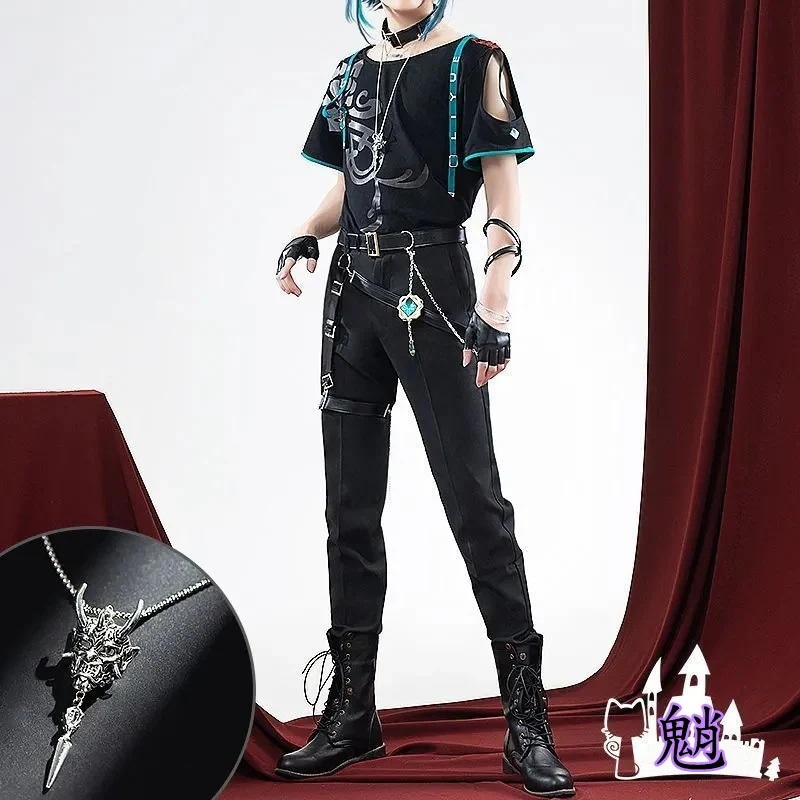 【3日で出荷】音楽祭 魈 セットアップ 原神 夏 上下セット 飾り付き Genshin しょう コスプレ Music Festival