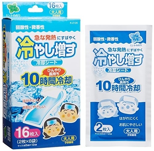 冷やし増す　冷却シート　16枚入　大人用　ミントの香り[xまとめ買い36] K-2120