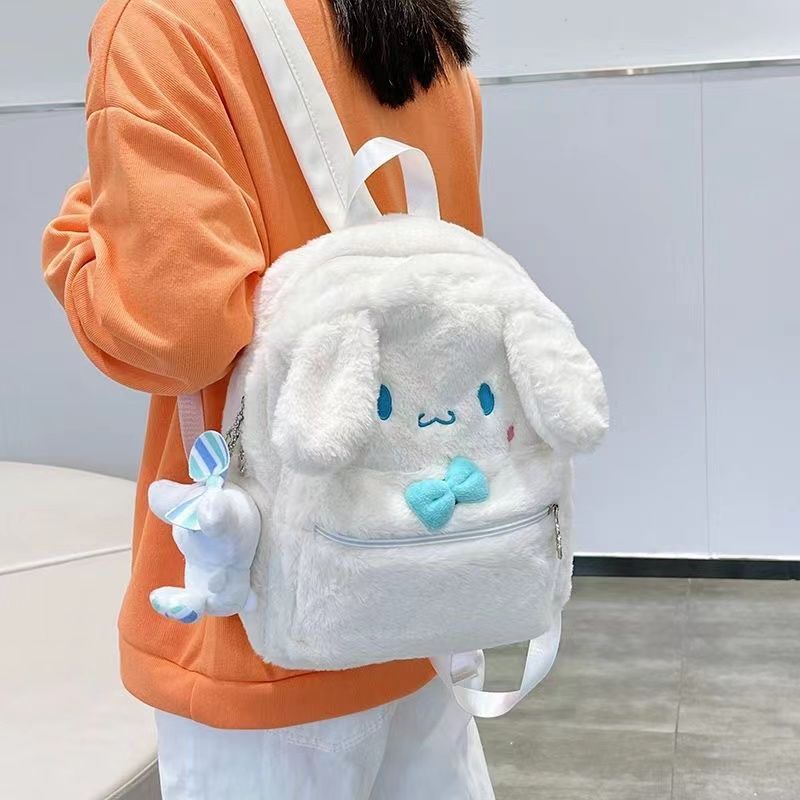 バックパックリュックサックバックパックリュックサックサンリオバックパックリュックサックIns萌系かわいいアニメのぬいぐるみの毛のした小動物のかばんの女性の韓国版のぬ