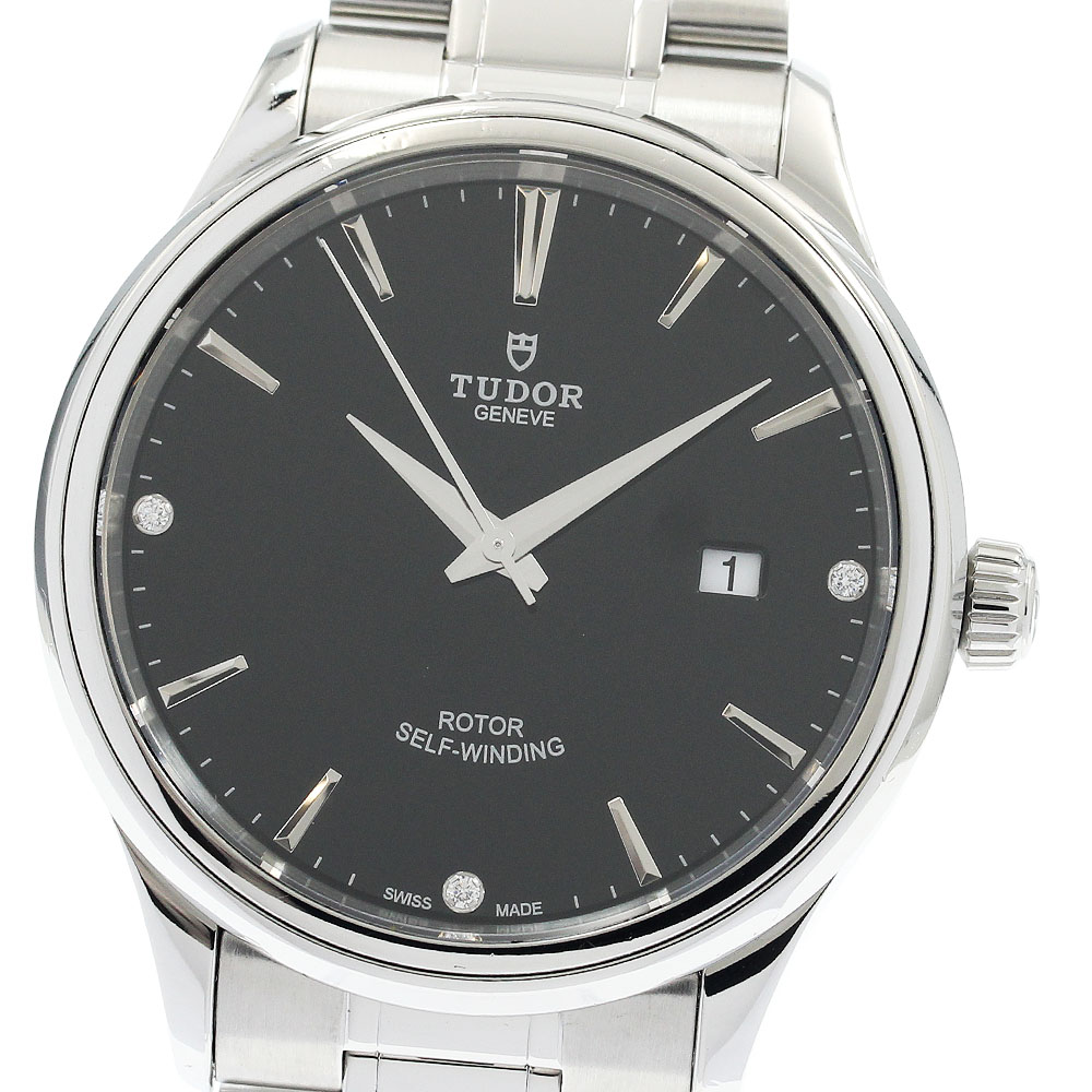 チュードル TUDOR 12700 スタイル デイト 3Pダイヤ 自動巻き メンズ 良品 保証書付き_934202【中古】