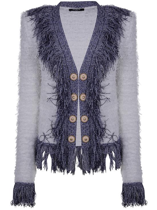 BALMAIN Women Suit Jackets EF1SK049KH97 GEH WHITE BLUE JEANS