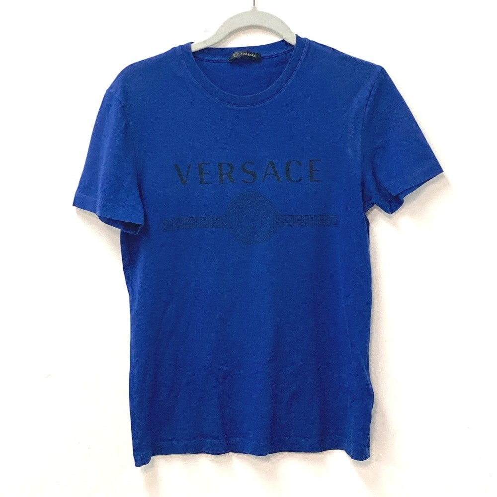 とっておきし新春福袋 トップス ロゴ メデューサ VERSACE半袖Ｔシャツ アパレル ブルー コットン 半袖シャツ