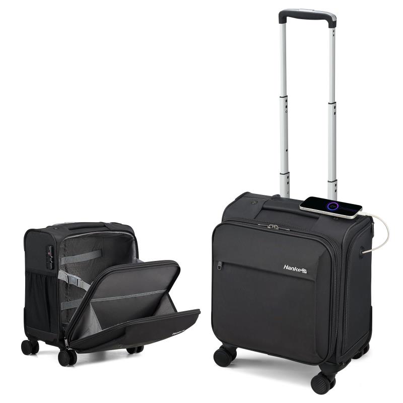 スーツケース 機内持ち込み 小型 SS サイズ 軽量 キャリーケース 14 型 PC 対応 TSA ロック 静音 4 輪 ビジネス 1～2 泊用(ブラック)