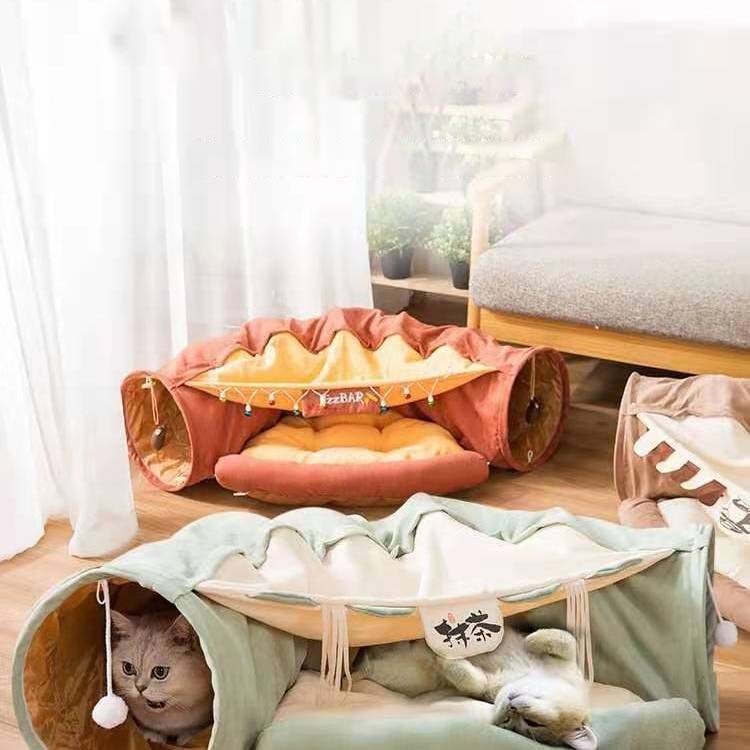 ペット用品猫をからかうおもちゃネット紅猫ベッド通路四季通用猫トンネル竜猫小屋を転がす猫小屋
