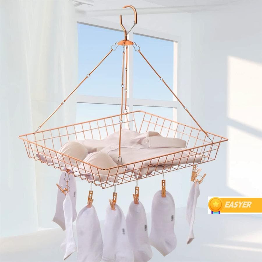 8月に新品が入荷！洗濯干しネット ローズゴールド 平干しネットアルミニウム ピンチハンガー靴下干しハンガー物干しネット セーター干しネット崩れ防止 ニットセーター