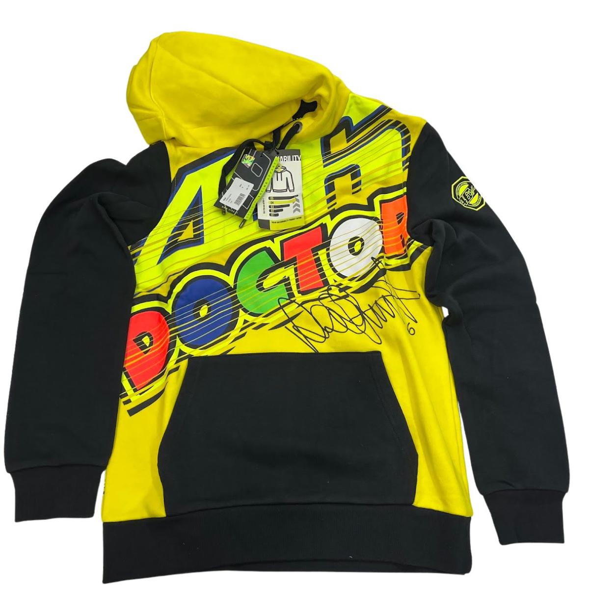 【未使用】色移りあり　ヴァレンティーノ ロッシ VR46フーディメンズS長袖黄黒【送料無料】メール便代引き不可
