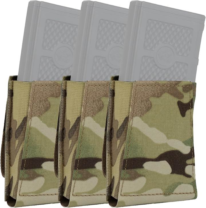 マガジンポーチ マグポーチ 超軽量スタイル M4 AR15 対応 MOLLE ベルト 両方対応 サバゲー CORDURA 実物ナイロン仕様( 迷彩3個セット)