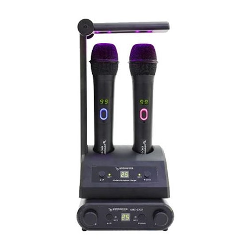 KMC-0707 UV LED殺菌消毒器一体型900MHZ 2チャンネル充電式カンタレカラオケワイヤレスマイク [正品] [関税灯含む]