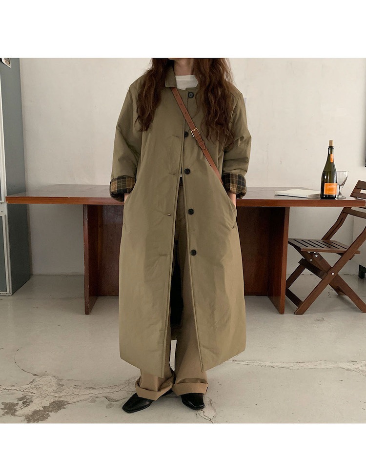 早い者勝ち 暖かくする スリム ゆったりするる クラシック シンプル 綿入り トレンチコート コート ダスターコート 中綿ジャケット