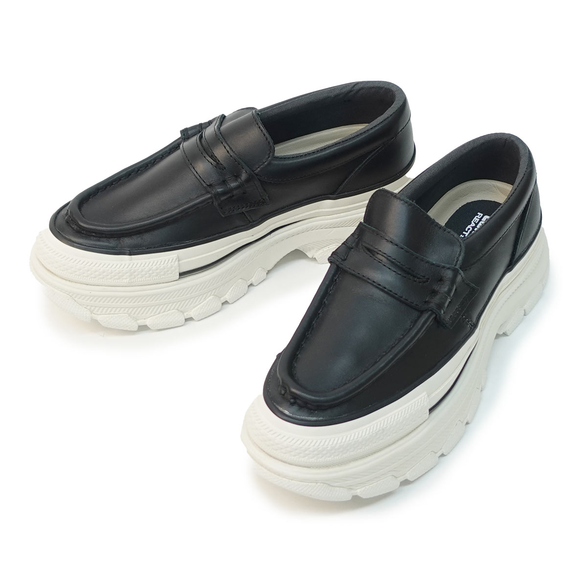 スニーカー 厚底 メンズ レディース オールスター（Ｒ）トレックウエーブ ローファー ブラック ALL STAR TREKWAVE