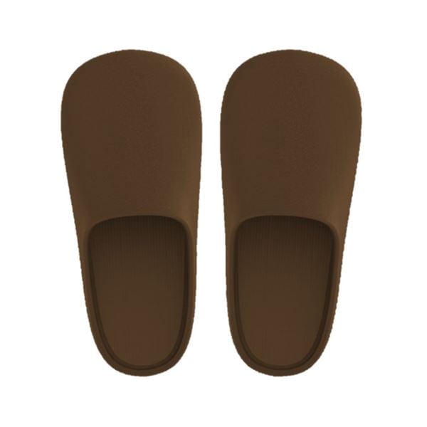 拭ける トイレスリッパ/トイレシューズ (ブラウン 15個セット) 約幅10.5cm 樹脂製 (お手洗い レストルーム)