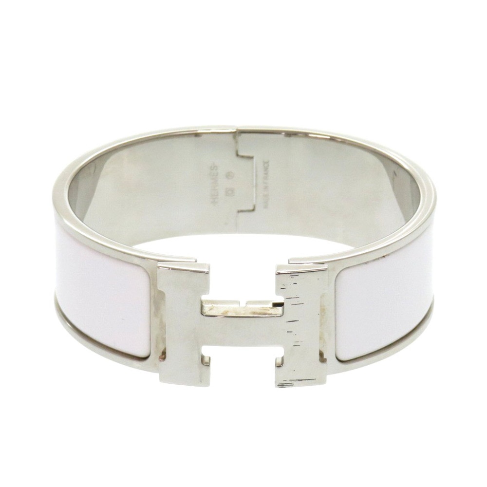 美品 Hモチーフ クリッククラックGM ブレスレット メタル ホワイト Q刻印 1829【中古】 レディース