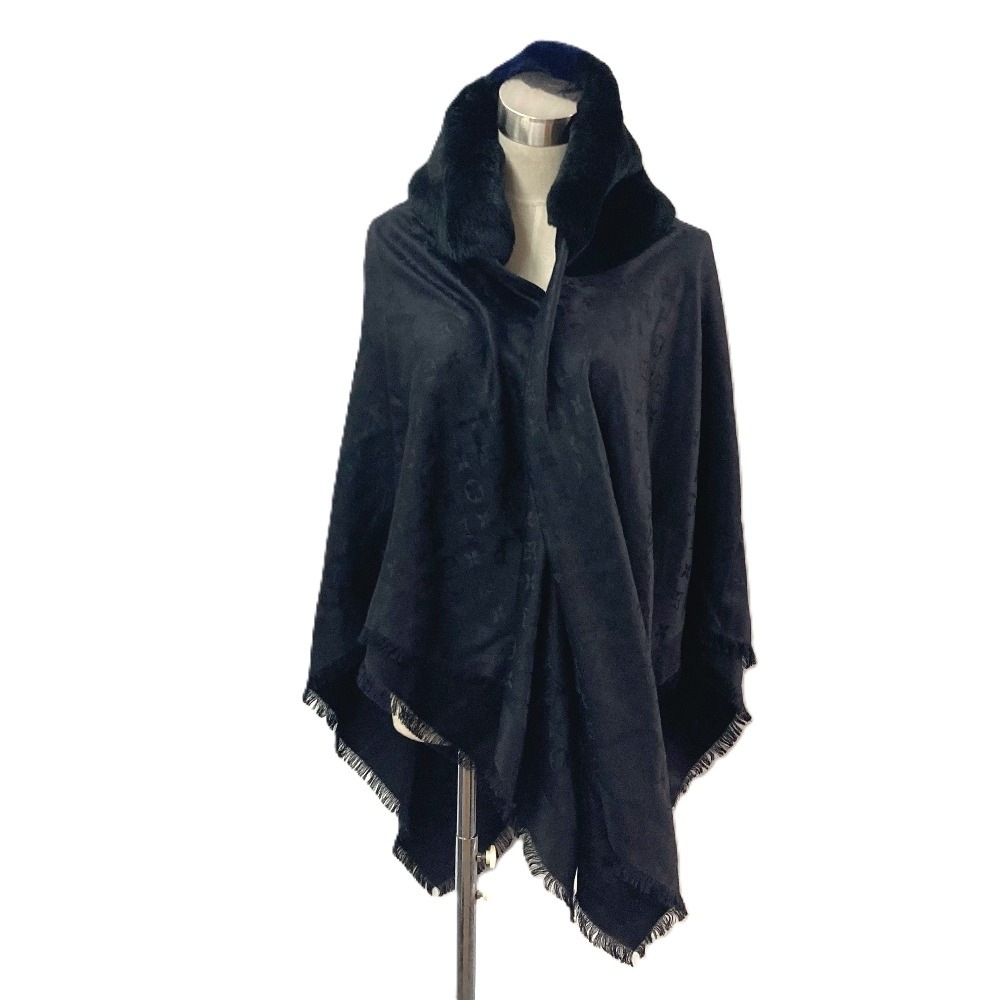 ショール M73021 ショール・フラワーグラムファー モノグラム 大判 ストール マフラー シルク ブラック 35,750円