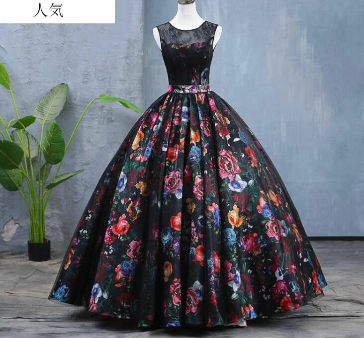 新品更新 高品質カラードレス 演奏会 パーティー ウェディングドレス二次会 結婚式 ステージ 衣装 舞台 編み上げイブニングドレス フォーマル卒業会 プリンセス お呼ばれ マキシ丈ドレス花柄 森ガー