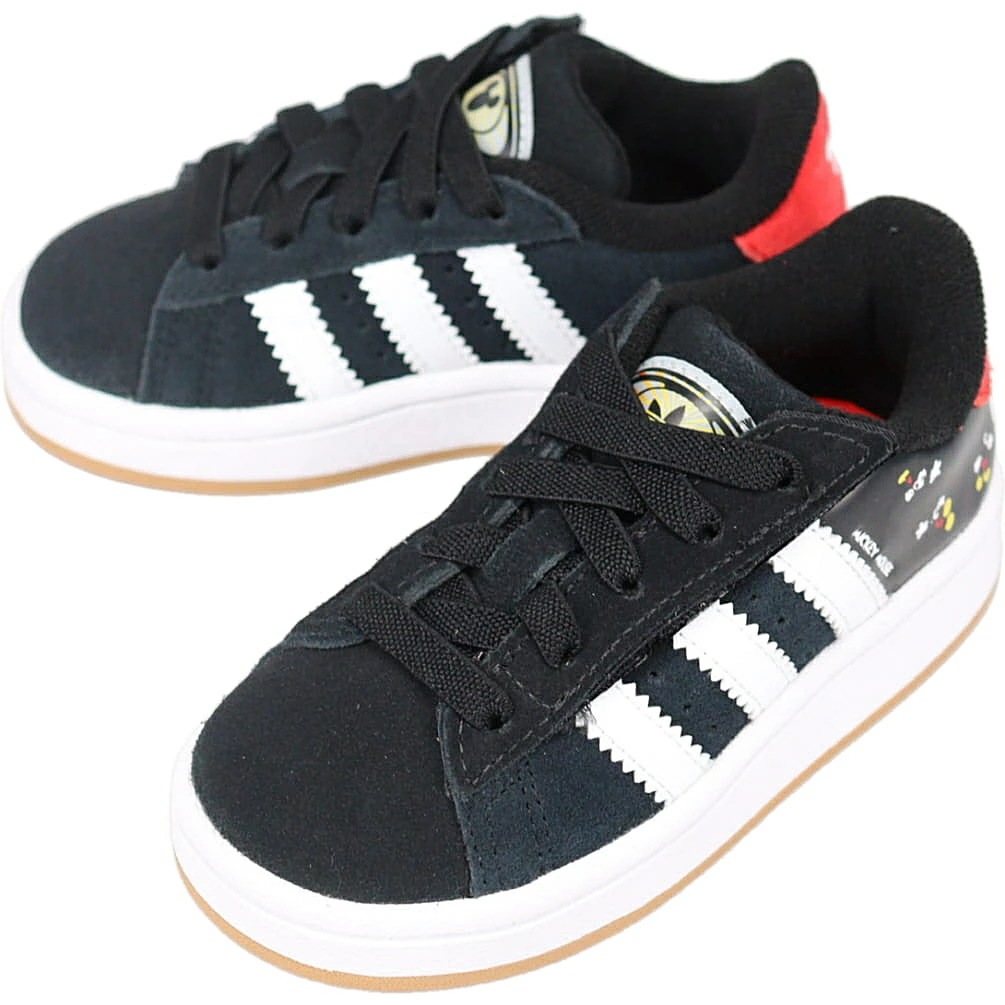 ディズニー ミッキーマウス キャンパス 00s LEDライト キッズ CAMPUS CF EL I コアブラック/フットウェアホワイト/レッド JP7990